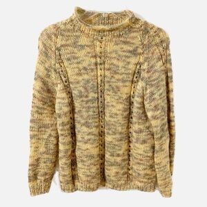 Unbranded Knit Mock Turtleneck w Rolled Hem Sweater Loose Knit on Sleeves Body